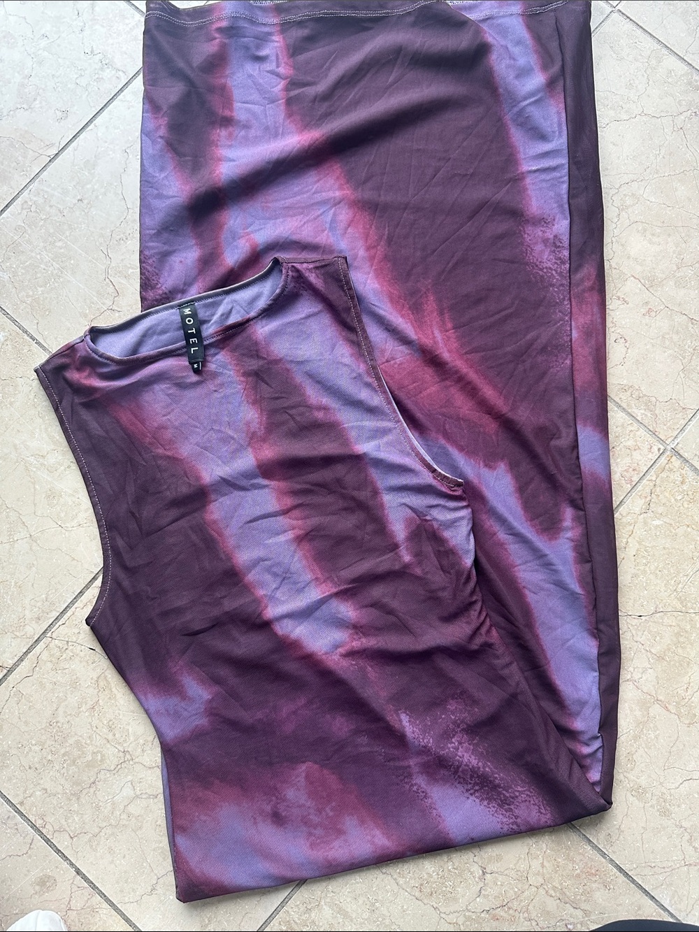 Motel Rocks Purple and Mauve Tie-Dye Maxi Dress